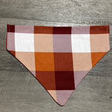 Load image into Gallery viewer, Fall orange plaid dog bandana
