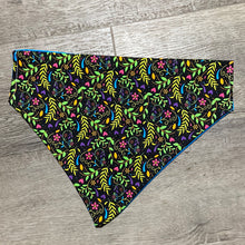 Load image into Gallery viewer, Neon floral dog bandana
